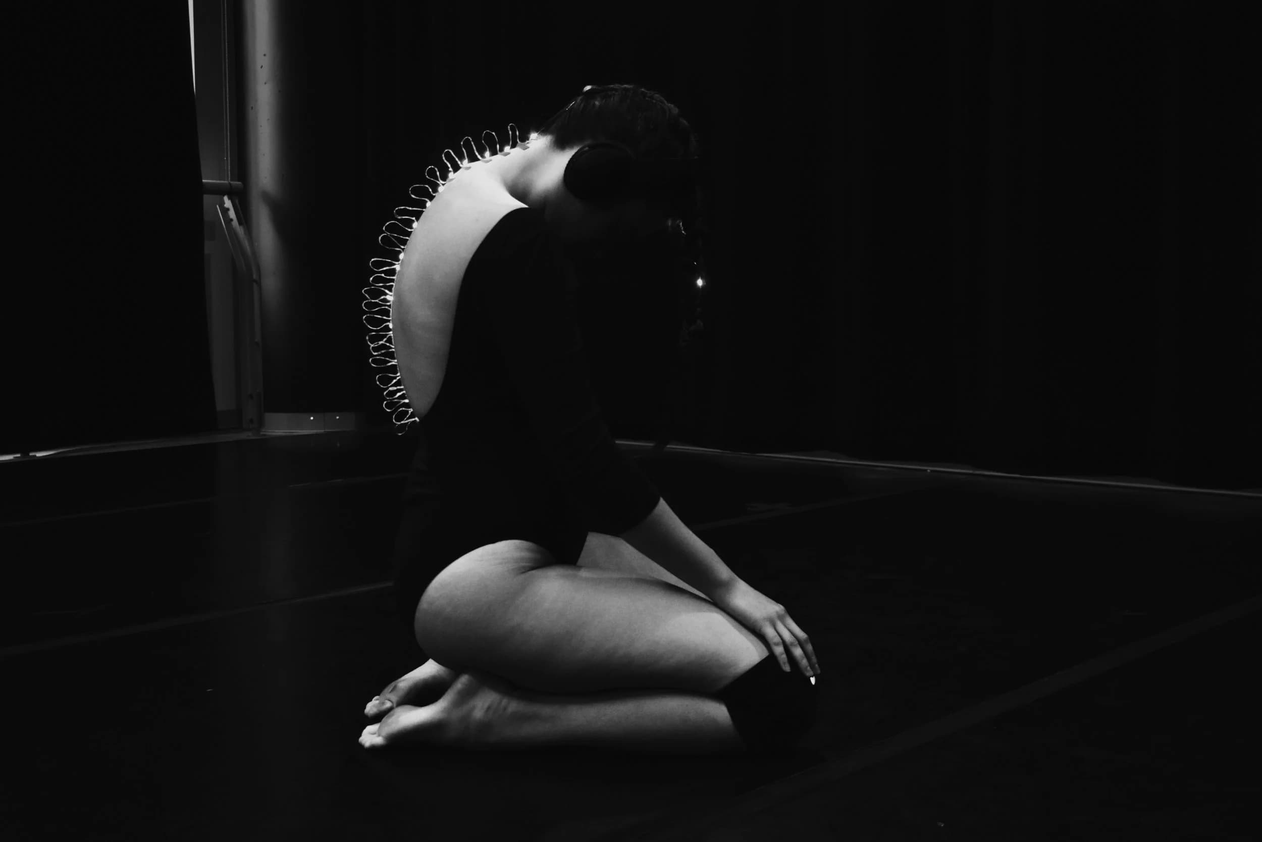 Striking dancer black and white